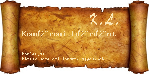Komáromi Lóránt névjegykártya